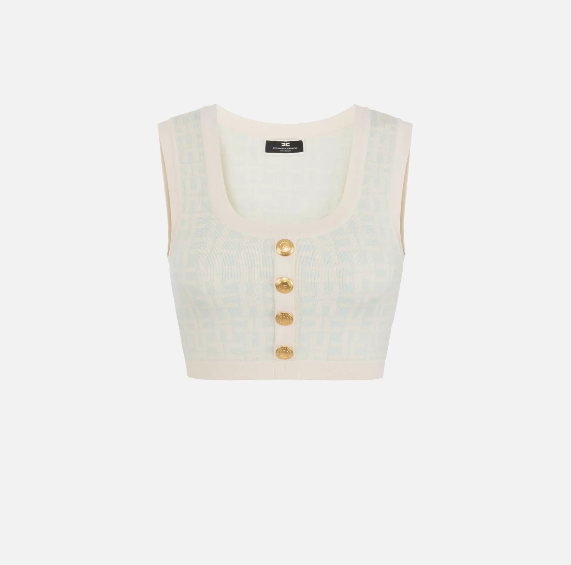 Elisabetta Franchi Top, T-Shirt & Body^Top Logo Jacquard All-Over