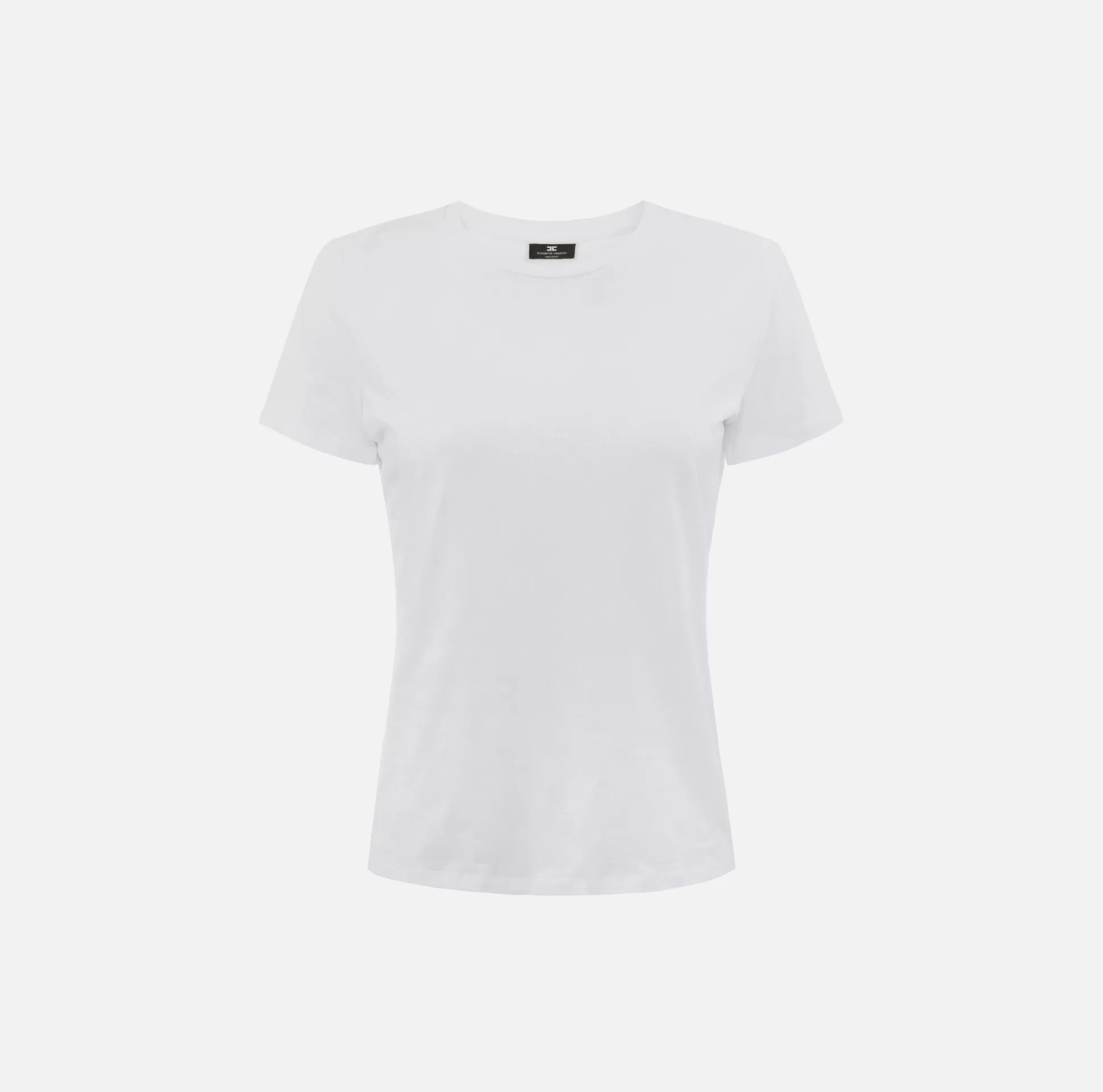 Elisabetta Franchi Top, T-Shirt & Body^T-Shirt In Jersey Con Logo Strass