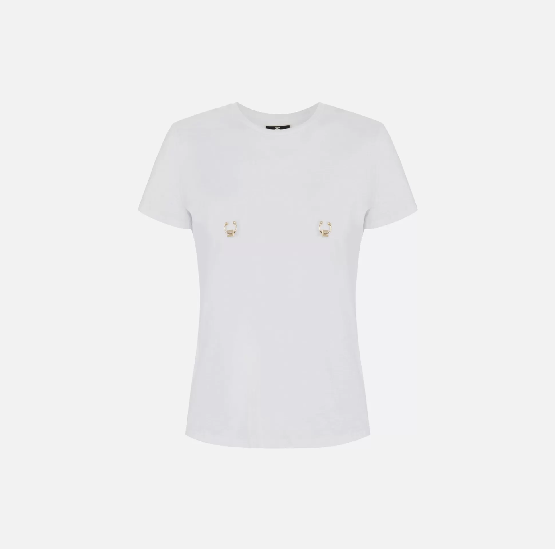 Elisabetta Franchi Top, T-Shirt & Body^T-Shirt In Jersey Con Piercing