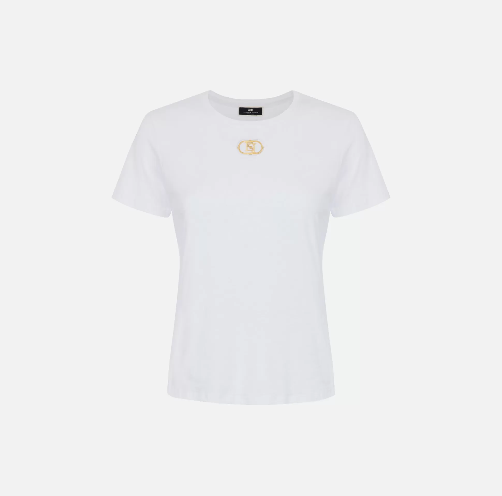 Elisabetta Franchi Top, T-Shirt & Body^T-Shirt In Jersey Con Placca Logo