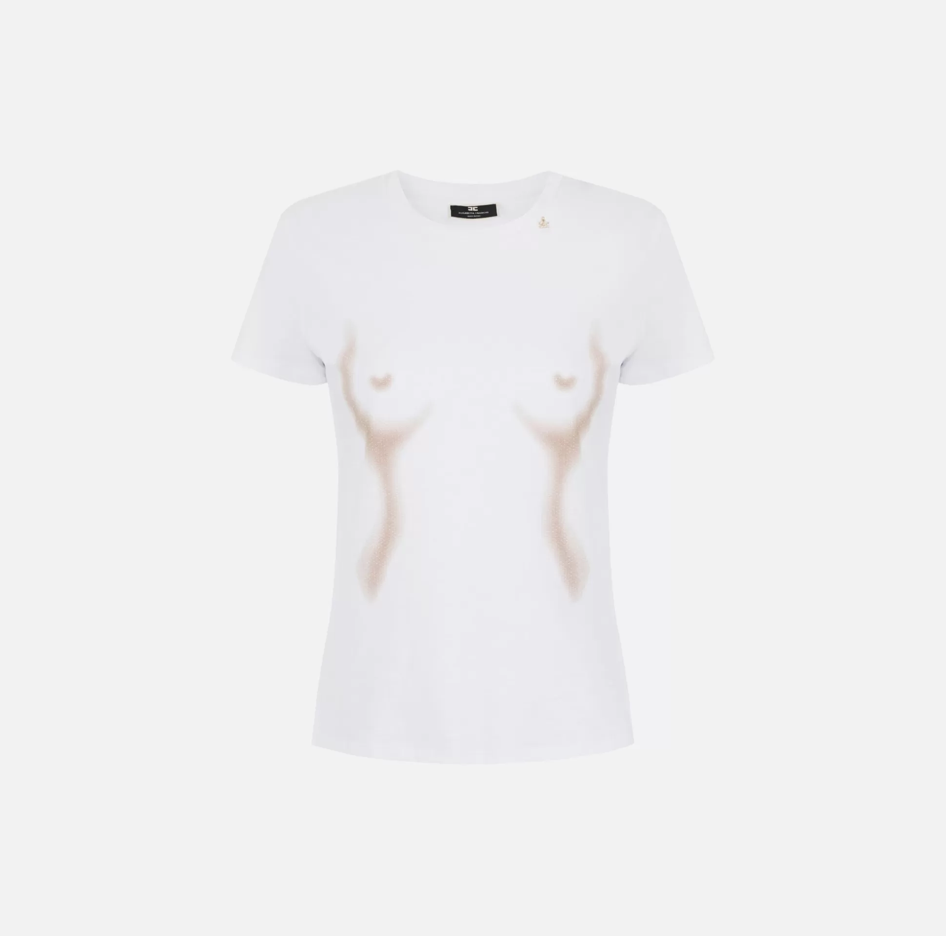 Elisabetta Franchi Top, T-Shirt & Body^T-Shirt In Jersey Con Stampa Body Morph