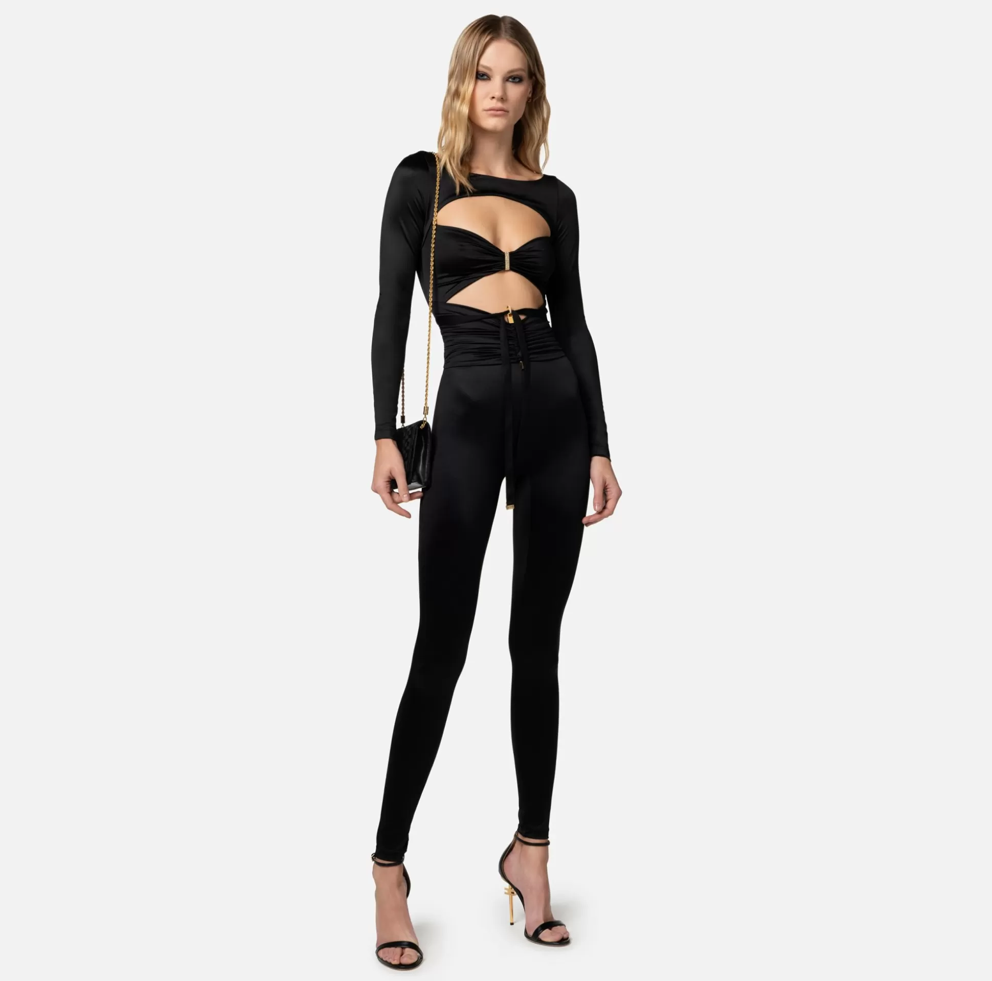 Elisabetta Franchi Tute^Tuta In Lycra Lucida Con Cut Out